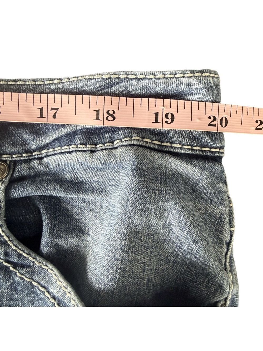 LOVE INDIGO Fleur De Lis Bling Bootcut Jeans Size 20 Y2K Embellished โจ - Picture 10 of 15
